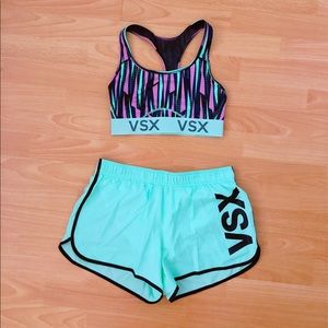 Victoria’s Secret sport shorts and bra